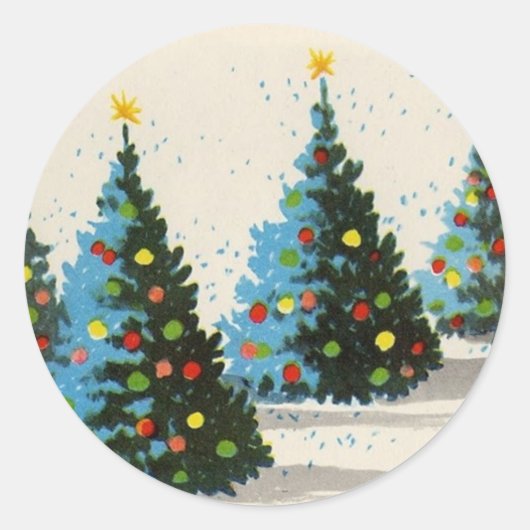 ヴィンテージ_クリスマス_シーンシール ラウンドシール (正面)
