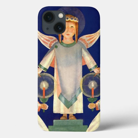 ヴィンテージ クリスマス スウェーデンの聖ルチアの天使 Case-Mate iPhoneケース (裏面)