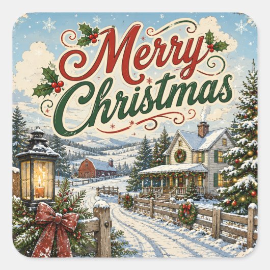 ヴィンテージ クリスマス ステッカー (正面)