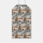 ヴィンテージ クリスマス スパンコール入り 冬の村 ギフトタグ (裏面)