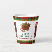 ヴィンテージ クリスマス ソリのプレゼント プリント柄 2枚の写真 カフェラテマグ (正面)