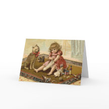 ヴィンテージ・クリスマス・チャイルド・アンド・ドッグ