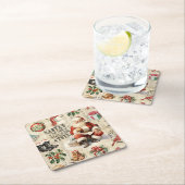 ヴィンテージ・クリスマス・デコパージュ スクエアペーパーコースター (インサイチュ)