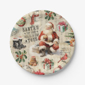 ヴィンテージ・クリスマス・デコパージュ ペーパープレート (正面)
