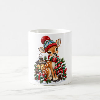 ヴィンテージ クリスマス トナカイ レトロ 冬の休日 コーヒーマグカップ