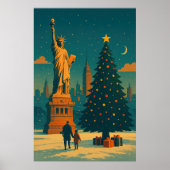 ヴィンテージ クリスマス ニューヨーク – 自由の女神 ポスター (正面)