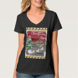 ヴィンテージ クリスマス ハウス フラッグ Tシャツ