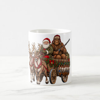 ヴィンテージ クリスマス ハンティング サンタ ビッグフット ダック コーヒーマグカップ