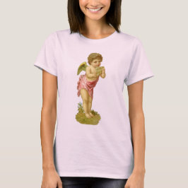 ヴィンテージ クリスマス、パンパイプを持つ天使のミュージシャン Tシャツ