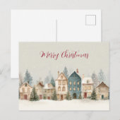 ヴィンテージ クリスマス ビレッジ ポストカード (正面/裏面)