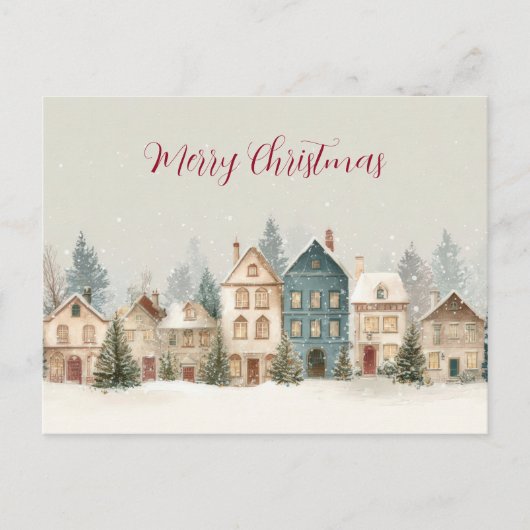 ヴィンテージ クリスマス ビレッジ ポストカード (正面)