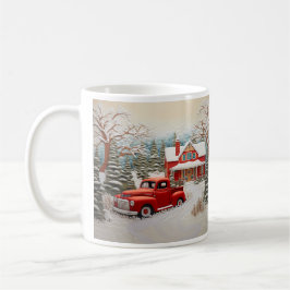 ヴィンテージ クリスマス ファーム シーン コーヒーマグカップ