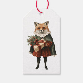 ヴィンテージ クリスマス フォックス ギフトタグ