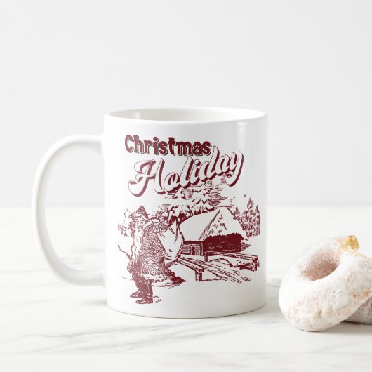 ヴィンテージ クリスマス ホリデー  コーヒーマグカップ (ドーナツ)