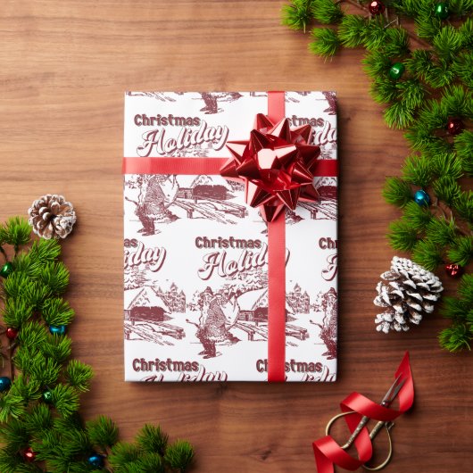ヴィンテージ クリスマス ホリデー  ラッピングペーパー (クリスマスギフト)