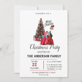 ヴィンテージ クリスマス ホリデー 招待状