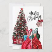 ヴィンテージ クリスマス ホリデー 招待状 (裏面)