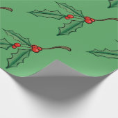 ヴィンテージ クリスマス ホリー ラッピングペーパー  (角)