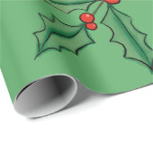 ヴィンテージ クリスマス ホリー ラッピングペーパー  (ロールコーナー)