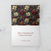 ヴィンテージ クリスマス ポインセチア 折りたたみ式 ホリデーカード カード (内部)