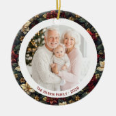 ヴィンテージ クリスマス ポインセチア 2 枚の写真 オーナメント (正面)