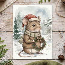 ヴィンテージ クリスマス マウス ホリデー ウッドランド フォレスト
