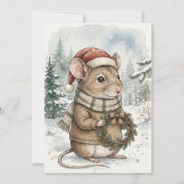 ヴィンテージ クリスマス マウス ホリデー ウッドランド フォレスト ノートカード