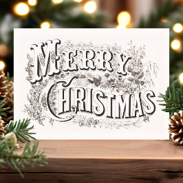 ヴィンテージ クリスマス メリークリスマス レトロ タイポグラフィ ポストカード
