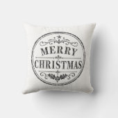 ヴィンテージ クリスマス モノクロ クッション (裏面)