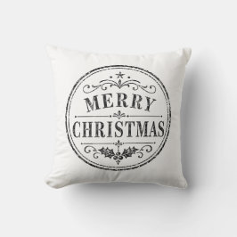 ヴィンテージ クリスマス モノクロ クッション
