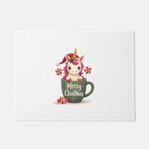 ヴィンテージ クリスマス ユニコーン Merry Christmas Mug C ドアマット