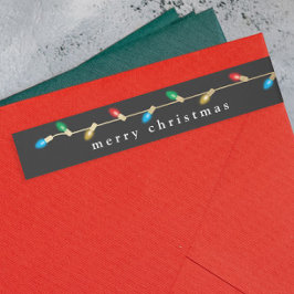 ヴィンテージ クリスマス ライト ホリデー リターンアドレス ラップアラウンドラベル