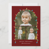 ヴィンテージ クリスマス ライト 3 枚写真アーチ (正面)