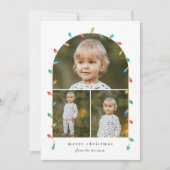 ヴィンテージ クリスマス ライト 3 枚写真アーチ (正面)