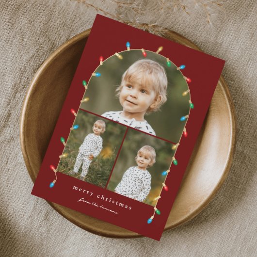 ヴィンテージ クリスマス ライト 3 枚写真アーチ