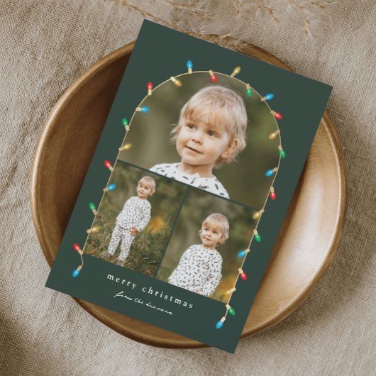 ヴィンテージ クリスマス ライト 3 枚写真アーチ