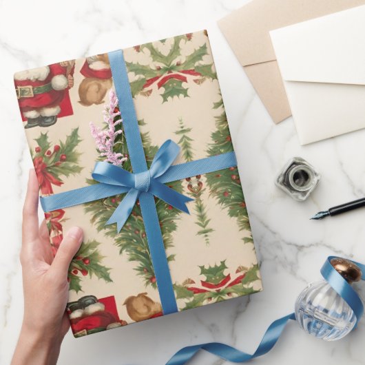 ヴィンテージ クリスマス ラッピングペーパー (ギフト)
