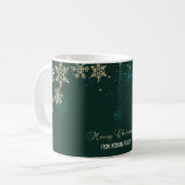 ヴィンテージ クリスマス リス、雪の結晶 コーヒーマグカップ (正面左)