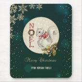 ヴィンテージ クリスマス リス 雪の結晶 マウスパッド (正面)