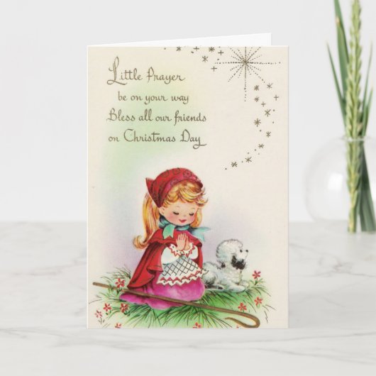 ヴィンテージ・クリスマス – リトル・シェパードの祈りの言葉 シーズンカード (正面)