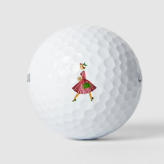 ヴィンテージ・クリスマス・レディ ゴルフボール (正面)