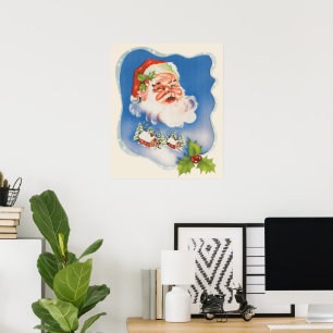 ヴィンテージ クリスマス レトロ サンタクロース ポスター