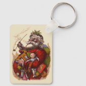 ヴィンテージ クリスマス、ヴィクトリア朝のサンタクロース パイプ おもちゃ キーホルダー (裏面)