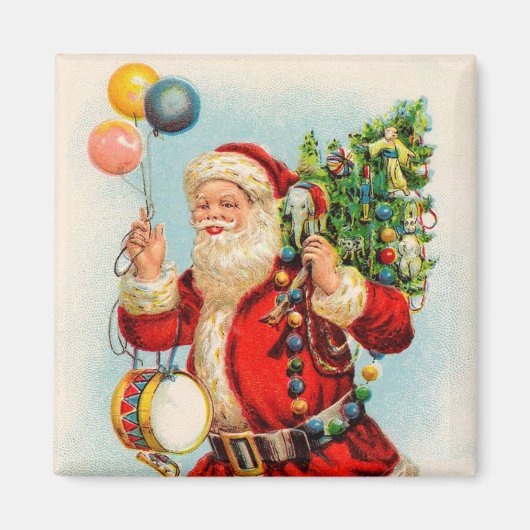 ヴィンテージ クリスマス、ヴィクトリア朝のサンタクロース 風船 マグネット (正面)
