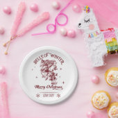 ヴィンテージ クリスマス 冬の鐘 ペーパープレート (パーティー)