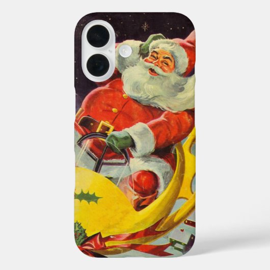 ヴィンテージ クリスマス 宇宙船のサンタクロース Case-Mate iPhoneケース (裏面)