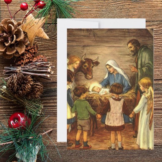 ヴィンテージ クリスマス,宗教的な降誕の招待状 招待状