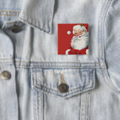ヴィンテージ クリスマス、愉快なサンタクロースのウインク 缶バッジ (インサイチュ)