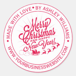 ヴィンテージ クリスマス 新年 愛を込めて ビジネス ラウンドシール