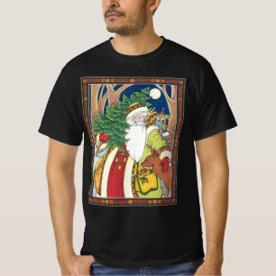 ヴィンテージ クリスマス, 森のサンタクロースとシカ Tシャツ